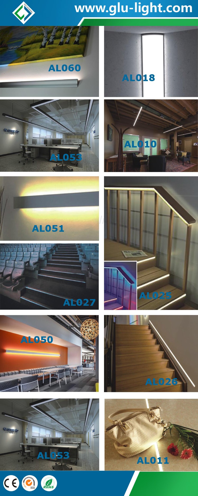 Aluminum LED profiles in good shape for wall corner Aluminum LED profiles in good shape for wall corner